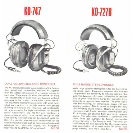 BROCHURE: 1968 Koss Stereo Phones