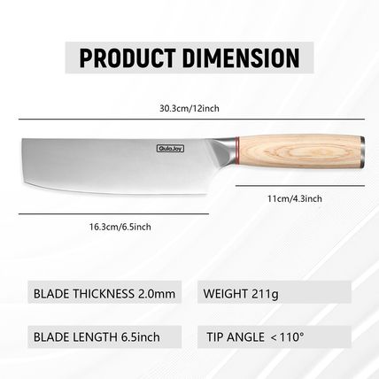 Qulajoy Vegetable Cleaver - Japanese Cleaver Chopping Knife High Carbon Stainles