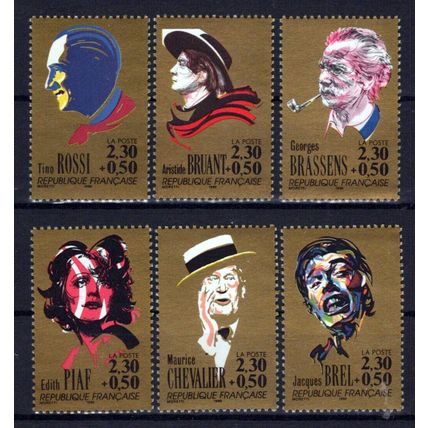 France B615-B620 MNH Semi-Postal Singers Entertainment ZAYIX 1024S0019N