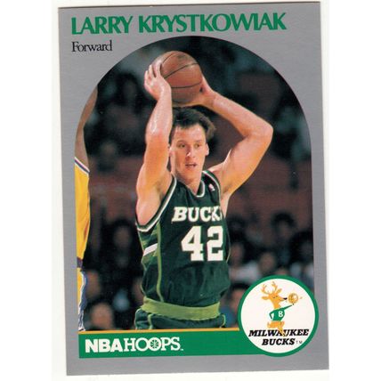1990-91 Hoops Larry Krystkowiak basketball card #177 - Bucks