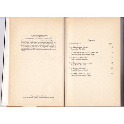 POSTFREE 1979 THE SAINT Leslie Charteris Hardback Book £4.99 POSTFREE 416 pages