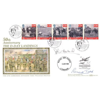 Richard Todd & Jim Wallwork WW2 Glider Pilot MULTI Rare Hand Signed FDC