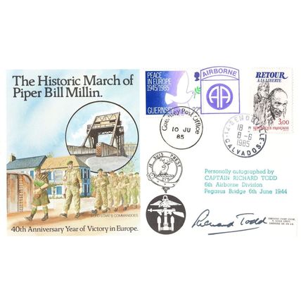 Captain Richard Todd Historic March Of Paper Bill Millin LTD TO 50 Hand Signed F