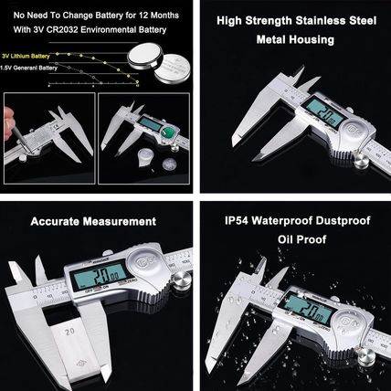 Kynup Digital Caliper, 12 Inch Caliper Measuring Tool with Stainless Steel, IP54