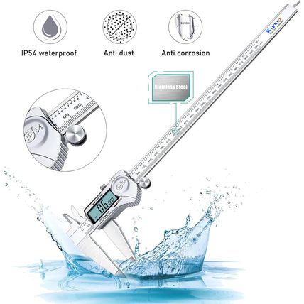 Kynup Digital Caliper, 12 Inch Caliper Measuring Tool with Stainless Steel, IP54