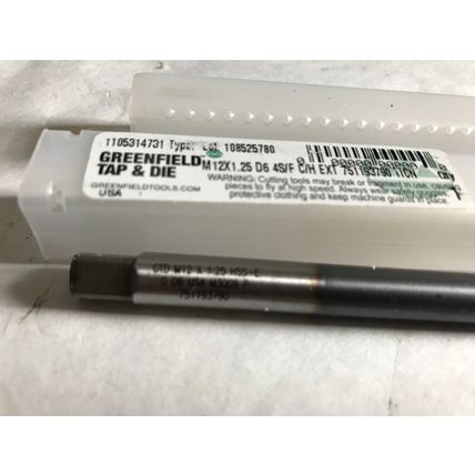 GREENFIELD GTD M12 X 1.25 HSS-E 4S/F METRIC COOLANT TAP,GTD M12X1.25 HSS-E,EQ