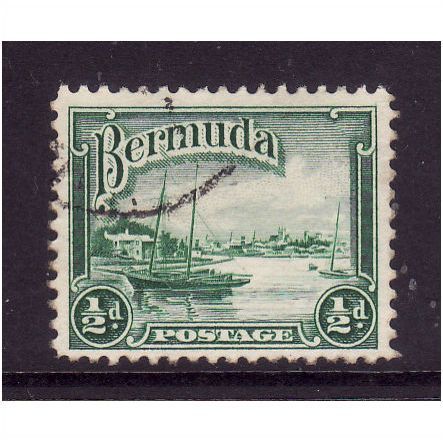 BERMUDA 1936 1/2d GREEN RED HOLE PAGET SG 98 FINE USED