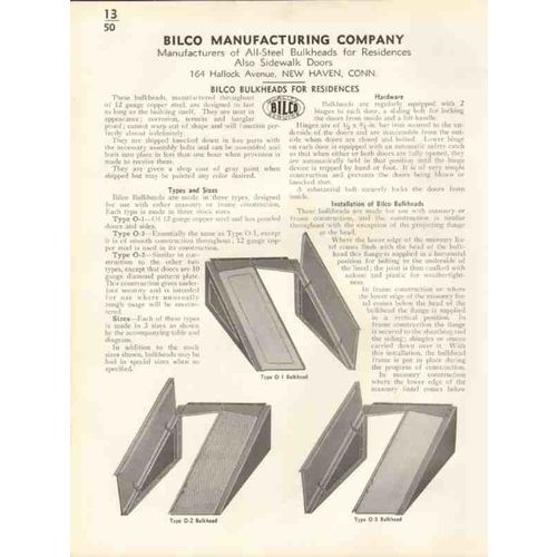 bilco mfg company 1938 all steel bulkhead residence vintage catalog