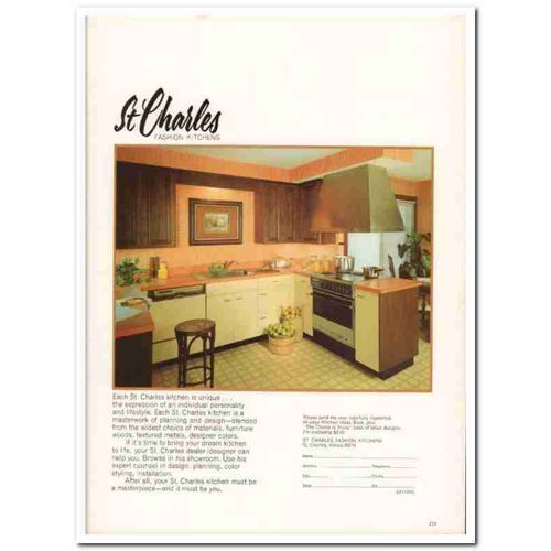 st charles fashion kitchens 1976 unique cabinets appliances vintage ad