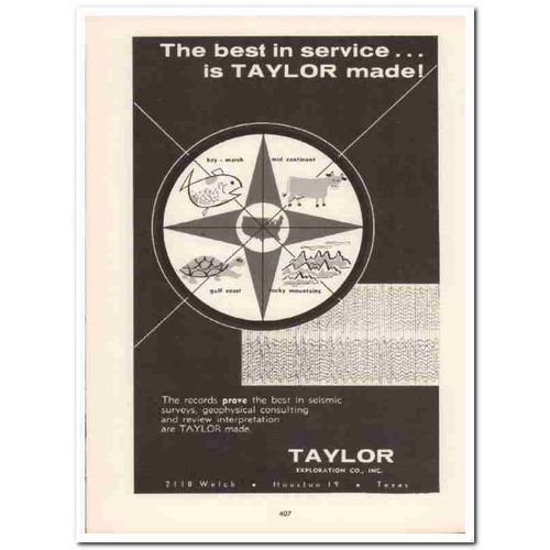 taylor exploration company 1958 best seismic surveys oil vintage ad