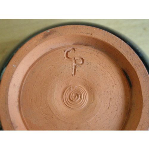 Blue / Brown Glazed Studio Pottery Bowl - Marked