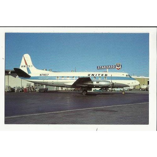 Aviation UNITED VICKERS VISCOUNT 745D Postcard by AeroGem (0814)