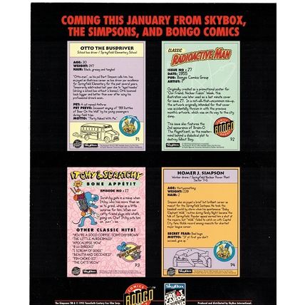 SIMPSONS LARGE 4 panel PROMO card ( 1993 )