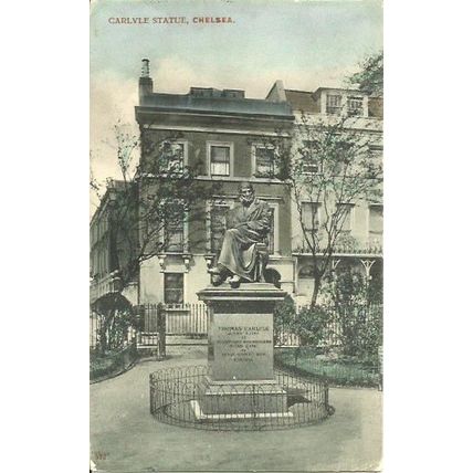 LONDON Chelsea Carlyle Statue Postcard (Charles Martin 512)