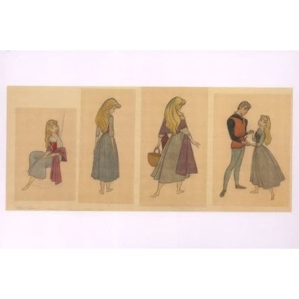 Sleeping Beauty Prince Charming Storyboard Walt Disney Film Postcard