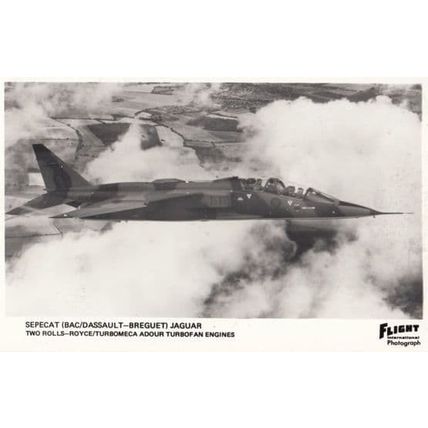 Sepecat Dassault IBAC Jaguar Rolls Royce Turbofan Engine Military Plane Postcard