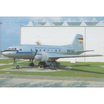 Deutsche Lufthansa German DM-SAL Plane at Dresden Postcard