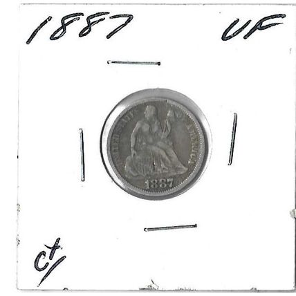 Lot of 3 Seated Liberty Dimes 1888, 1888, 1889 XF Grey Sheet $75.00