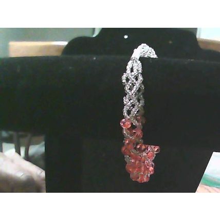 Shiny White Red Crystal Weave Tube Magnetic Bracelet