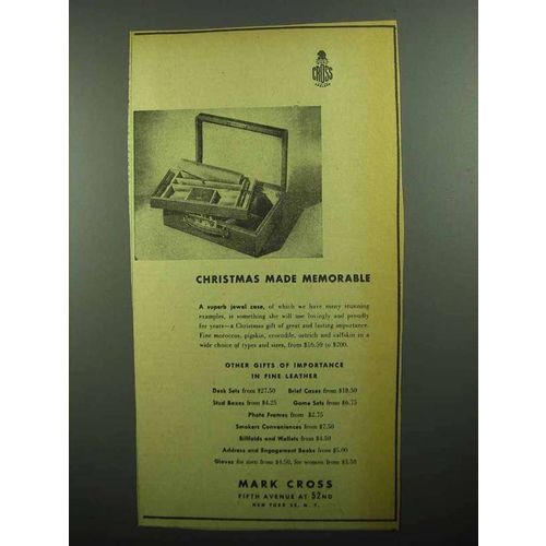 1943 Mark Cross Jewel Case Ad - Christmas Memorable