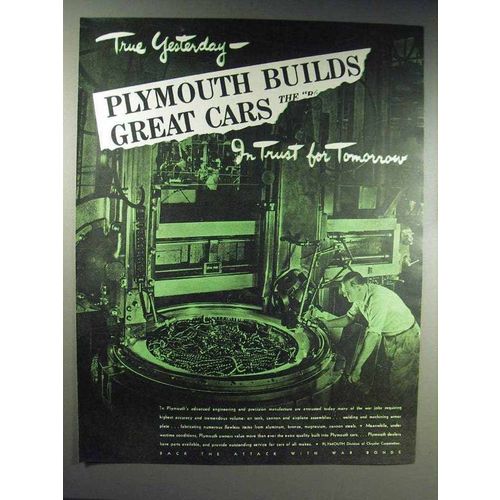 1944 Plymouth Cars Ad - In Trust for Tomorrow