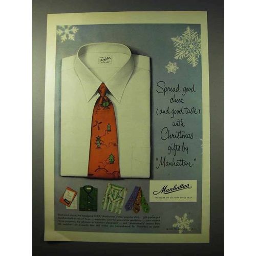 1950 Manhattan Shirt Ad - Spread Good Cheer