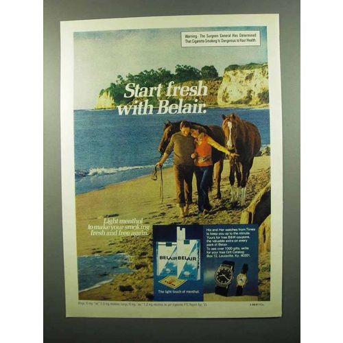 1975 Belair Cigarettes Ad - Start Fresh With