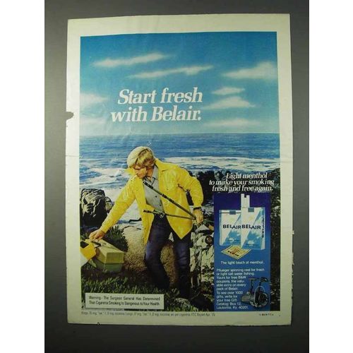 1975 Belair Cigarettes Ad - Start Fresh With - Fishing