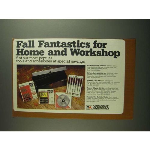 1984 Vermont American Tools Ad - Fall Fantastics