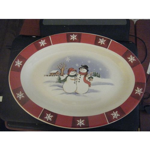 Mr. & Mrs. Snowman Christmas Holiday Platter