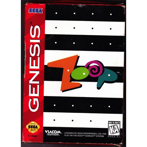 Zoop - Sega Genesis 1995 Video Game - Very Good - COMPLETE