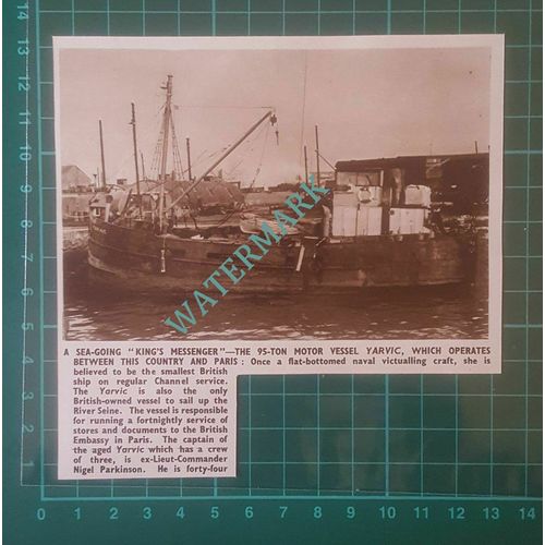 C2919) Lt Nigel Parkinson Motor Vessel YARVIC Channel Ship Paris - 1950 Clip