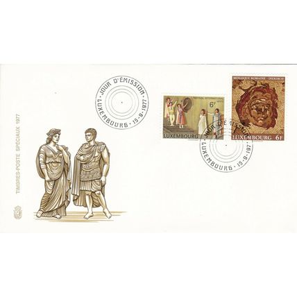 Luxembourg 1977 Roman Mosaics FDC special cancel Unaddressed VGC