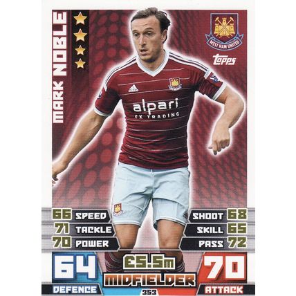 Match Attax 2014/2015 353 Mark Noble West Ham United