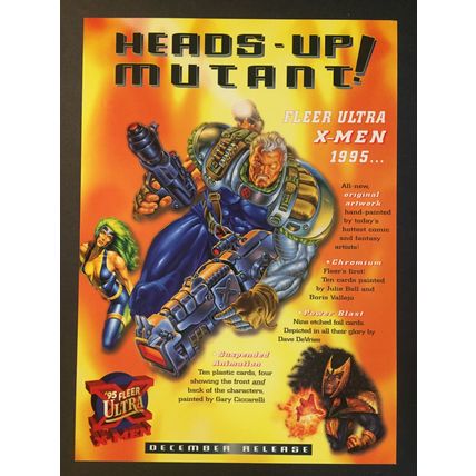 X-Men Ultra Trading Cards (1995) uncut promo sheet