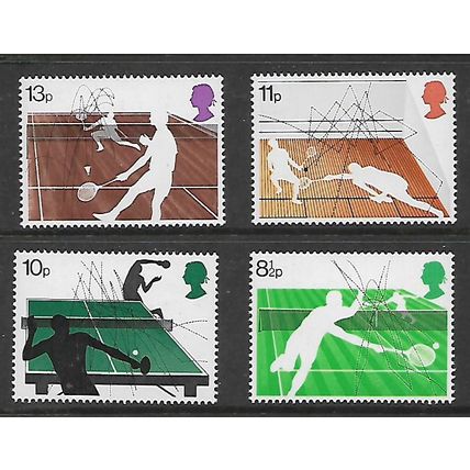 GREAT BRITAIN 1977 RACKET SPORTS SG1022 / 1025 SET 4 VALS UM MINT#2