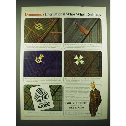 1968 Drummond's Freedom Suitings Advertisement - International Who's Who