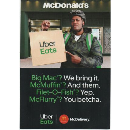 McDonalds small flyer U.K 2021 Uber eats / McDelivery