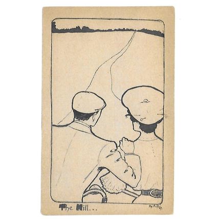 'The Hill', 1907. Illustrated by Harry for Olive - The Postal Museum