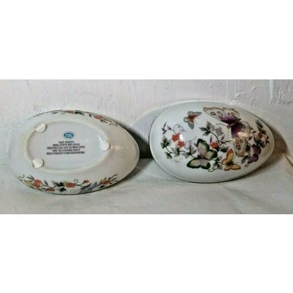 Avon 1974 Butterfly Fantasy Porcelain Treasure Egg 22K Gold Trim New