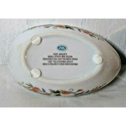 Avon 1974 Butterfly Fantasy Porcelain Treasure Egg 22K Gold Trim New