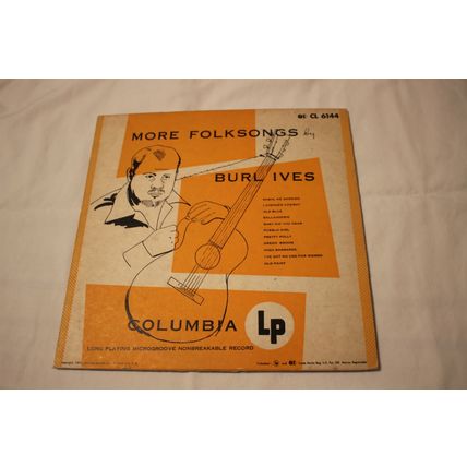 Burl Ives 10" LP with Original Cover-MORE FOLK SONS BY BURL IVES