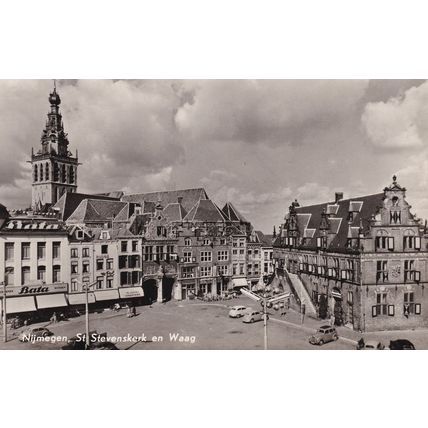 Nijmegen St. Stevenskerk En Waag Bata Superstore Real Photo Dutch Postcard