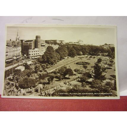 CENTRAL PLEASURE GARDENS, BOURNEMOUTH, HAMPSHIRE used postcard RP 1960 pm =