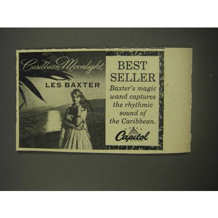 1956 Capitol Records Advertisement - Caribbean Moonlight Les Baxter