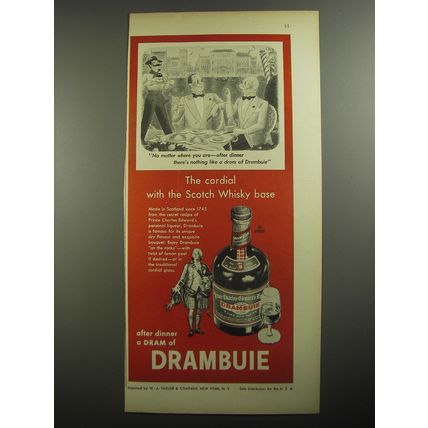 1956 Drambuie Liqueur Ad - No matter where you are