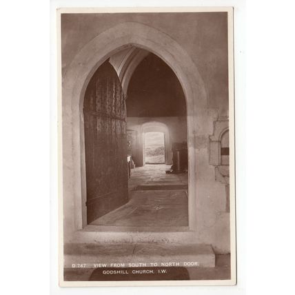 View from South to North Door Godshill Church Isle of Wight Postcard Bay Series