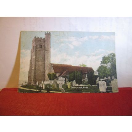 SEAL CHURCH, KENT used antique postcard 1911 pm =