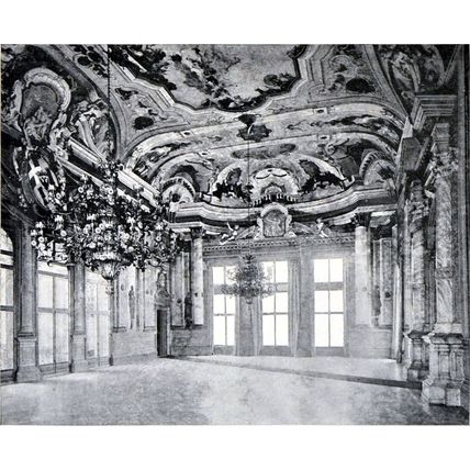 BALL ROOM IN THE PALAZZO REZZONICO 1893 Grand Canal Venice PRINT