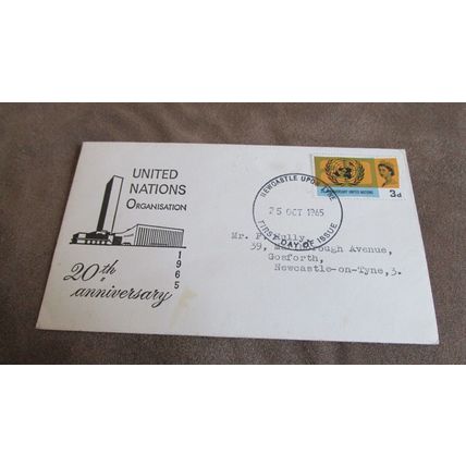 1965 GB FDC Cover - United Nations 20th Anniversary 3d